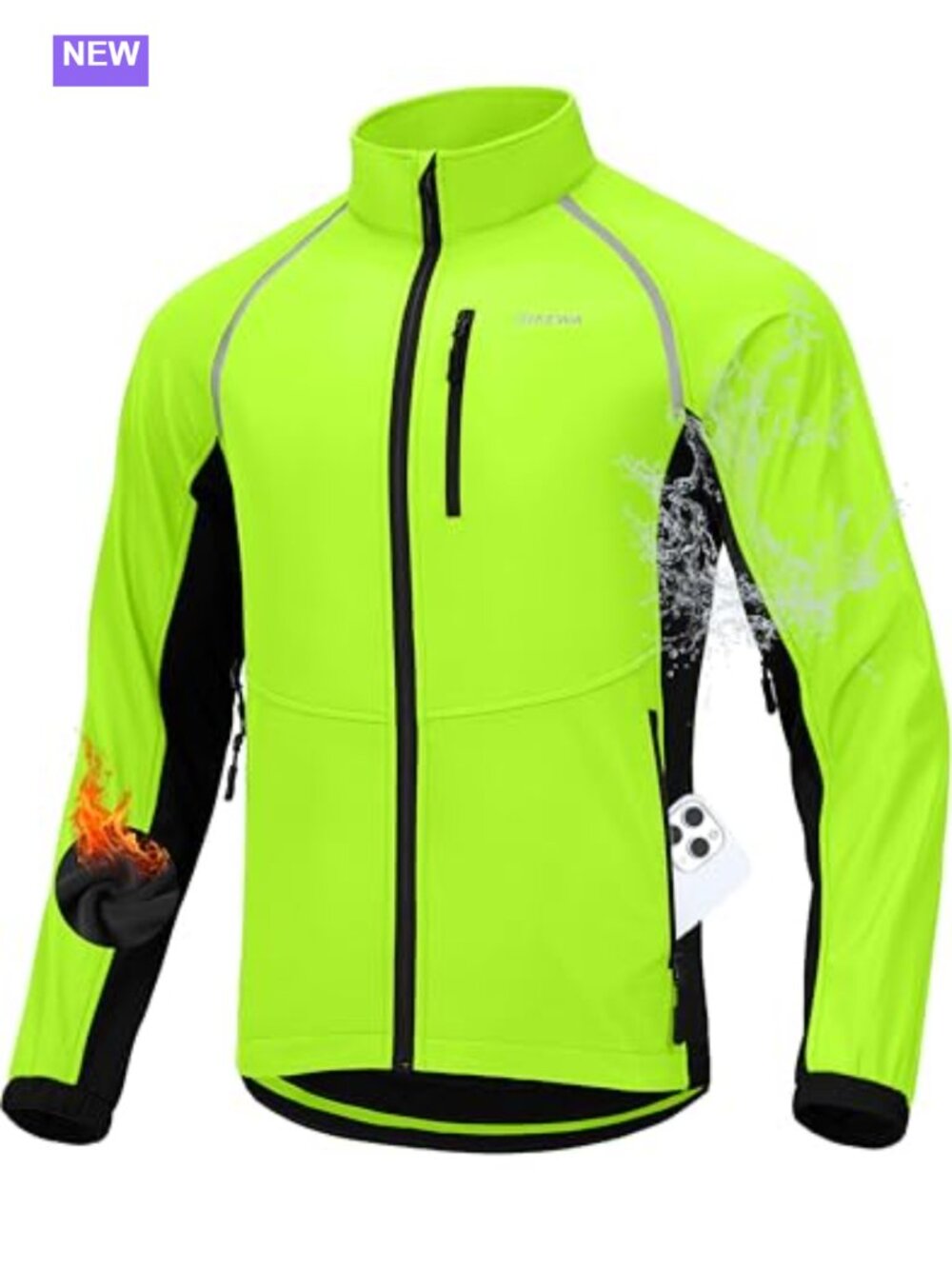 Men's Winter Thermal Cycling Jacket Water Resistant Windproof Bike Running